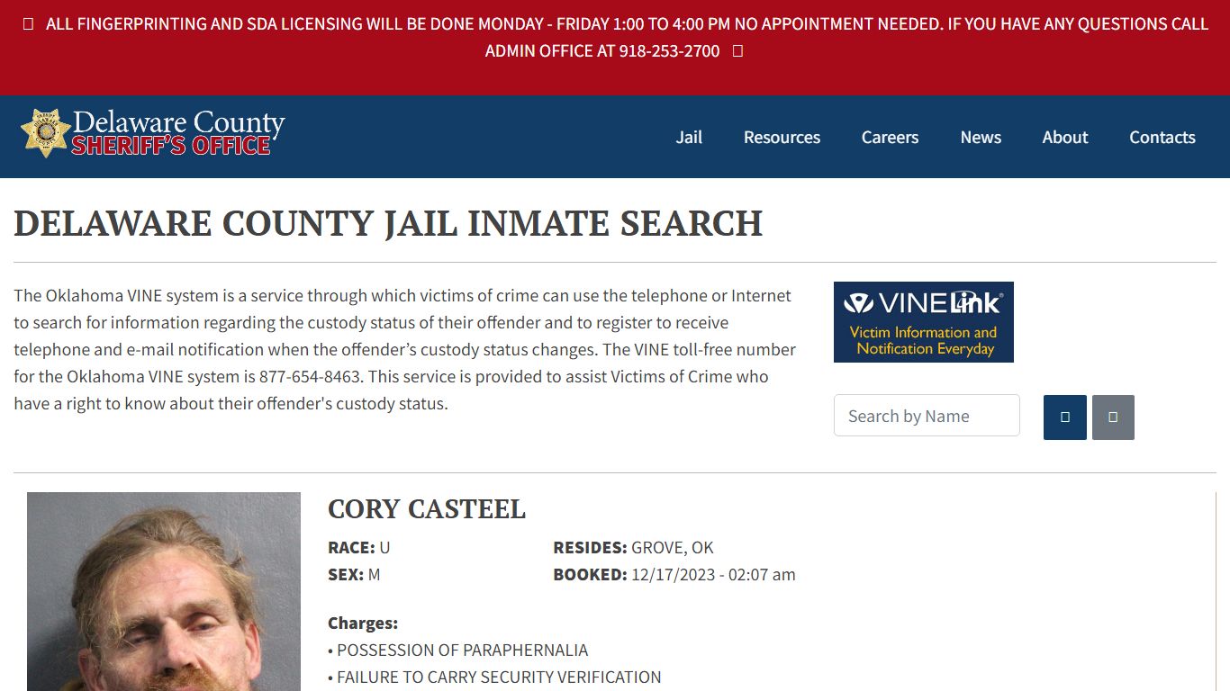 Inmate Search - Delaware County Sheriff's Office